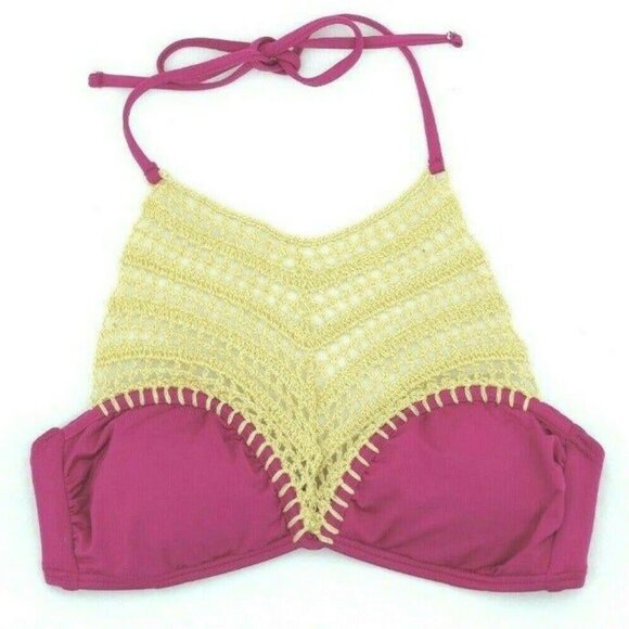 The Bikini Lab Halter Crochet Bikini Swim Top - Picture 2 of 9